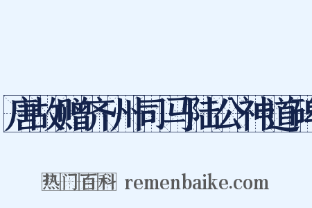 唐故赠齐州司马陆公神道碑是什么意思的图片